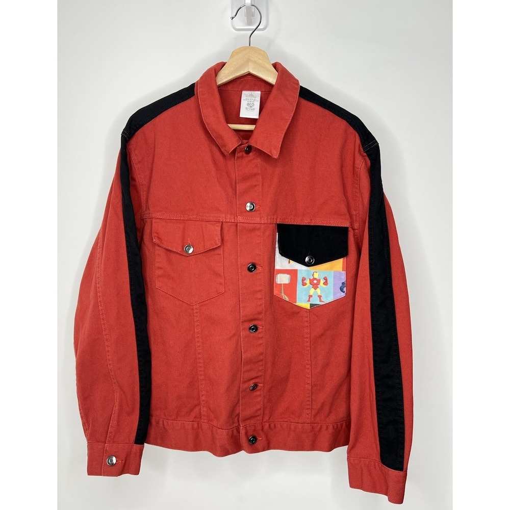 Disney Store Marvel Characters Denim Jacket Mens Large Red NWOT